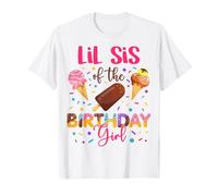 Pequeña Hermana de The Birthday Girl Ice Cream Party Matching Family Camiseta