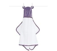 Pequeña jirafa - con capucha de terciopelo toalla de lujo púrpura - púrpura, blanco