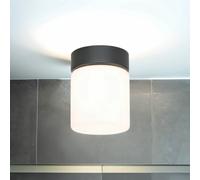 Pequeña Lámpara De Techo Blanca Negra Con Pantalla De Cristal IP44 Ø10cm CAYO