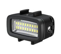 Pequeña luz subacuática para fotografía, 20 cuentas LED, resistencia de 40 m, transportable, cámaras de acción Shih Tzus, luz de video subacuática recargable