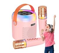 Pequeña Máquina De Karaoke - De Sonido con Luces LED - Juguetes de Máquina de Karaoke con Micrófono,para Viajes, Acampada, Hogar, Práctica del Canto, Reuniones Familiares Y Fiestas De Cumpleaños