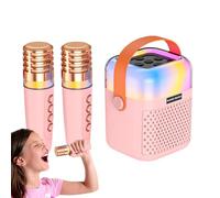 Pequeña máquina de karaoke, máquina de karaoke para niños,pequeña máquina de karaoke inalámbrica - juguete de máquina de karaoke portátil, altavoz de canto de karaoke con 2 micrófonos inalámbricos
