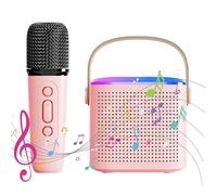 Pequeña máquina de Karaoke, Reproductor de música con micrófono, Altavoz subwoofer para el hogar y Viajes, Familiar al Aire