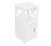 Pequeña Mesa Auxiliar, Gabinete de Almacenamiento de Mesita Noche Blanca con Cajón, Diseño Encantador y Elegante, Amplia Aplicación para Dormitorio, Sala Estar y Más