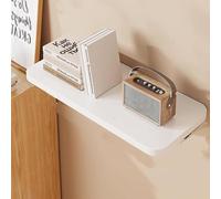 Pequeña Mesa Plegable de Pared Hecha Madera, Parte Superior Engrosada, Pintura Hierro Resistente y, Esquinas Redondeadas, 4 Colores for Dormitorio, Cocina(White,100 * 20cm)