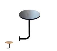 Pequeña Mesa Redonda de Pared en Madera Maciza Clase E0 Escritorio Flotante para Cafetería Bar Restaurante Fijación Tornillos Sin Bamboleo 18kg (Madera Negra, 35cm)(Walnut+Black,40x45cm)