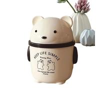 Pequeña Papelera De Escritorio - Contenedor Con Tapa En Forma De Oso Lindo De 18 Cm, Basura De Mesa, Organizadores De Basura De Encimera Compactos | Baño Cocinas Tocador Mini Conjunto