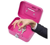pequeña para guardar dinero,de Seguridad con Cerradura de Llave Mini de Seguridad con Cerradura de Efectivo de Metal - fuerte para dinero, banco de monedas de metal resistente para niños, adultos, ven