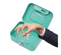 pequeña para guardar dinero - de Seguridad con Cerradura de Llave Mini de Seguridad con Cerradura de Efectivo de Metal | fuerte de dinero, banco de monedas de metal, portátil para ventas diarias