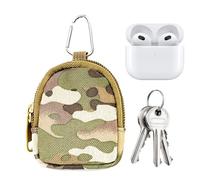 pequeña para Mochila | Llavero con Cremallera Monedero - Colgante portátil, Bonito Bolso para Llaves de Coche, Monedas, Auriculares, Mini Accesorios y Utensilios de Viaje, Lindo, Camuflaje, Ver