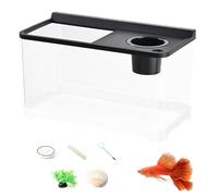 Pequeña piscina de peces lucha con 3 luces de color | Escritorio acuario hidropónico mini acuario de mesa para piscinas permite muchas cosas para decorar el hogar