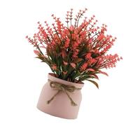 Pequeña planta artificial - Decoración realista de flores en maceta, planta artificial para interior y exterior, vegetación decorativa estilo granja | Accesorio de escritorio fácil de cuidar, s