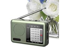 Pequeña Radio De Onda Corta,Radio Portátil Recargable,Radio meteorológica recargable Am Radio de onda corta | Radio del transistor del conector del auricular del equipo de audio de la gran recepción d