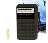 Pequeña Radio FM Portátil | Radio Pequeña a Pilas con Alerta Meteorológica - Herramienta de Alerta Meteorológica y Accesorios de Supervivencia para Senderismo Escalada y Excursionismo