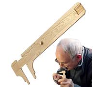 Pequeña regla de latón, calibrador de latón: práctica herramienta de medición con doble escala, regla de calibrador, medidor preciso para medir alambre de perlas de joyería