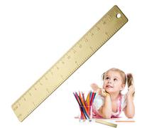 Pequeña regla de metal | 18 cm Preciso diseño retro - Regla de medición de latón de metal | Para dibujar, cortar, manualidades, estudiantes, profesores y ingenieros