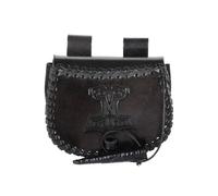 Pequeña Riñonera De Cuero Con Grabado De Martillo De Thor, Negro