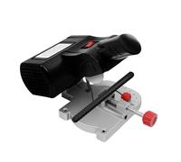 Pequeña sierra ingletadora de 90 W, sierra circular de metal, 6000 rpm, ajustable, 0° a 45°, sierra circular de mesa con herramienta de sujeción, para metal, metal duro, madera