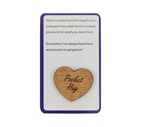 Pequeña tarjeta de madera bolsa de madera regalo abrazando tarjeta de madera regalo un pequeño abrazo de bolsillo con tarjeta para regalo de aislamiento Miss You Thinking Of You Gift para paquete de felicitación familiar (D, A)