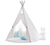 pequeña Tienda de campaña para niños Tepee - 100% Lona de algodón Natural, Tienda para niños, casa de Juegos, con Alfombra