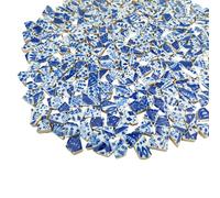 Pequeñas baldosas de mosaico de cerámica blanca y porcelana, 500 g, 1-2 cm, rotas irregulares, para bricolaje, suelos, cocina, piscina, macetas de flores, decoración para el hogar y exteriores
