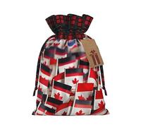 Pequeñas banderas canadienses de arpillera con cordón, bolsas de regalo de tela de primera calidad, ideales para cualquier ocasión