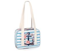 Pequeñas bolsas de lona deportivas con diseño de anclas y flores, bolsa de gimnasio, ligera, casual, bolsa organizadora de deportes para niños, niñas, niños, mujeres y hombres