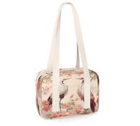 Pequeñas bolsas de lona deportivas con diseño de grullas de flores japonesas, bolsa de gimnasio, ligera, casual, bolsa organizadora de deportes para niños, niñas, niños, mujeres y hombres