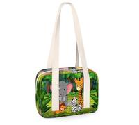 Pequeñas bolsas de lona deportivas con estampado de animales del bosque, minibolsa de gimnasio, ligera, casual, bolsa organizadora de deportes para niños, niñas, niños, mujeres y hombres