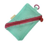 Pequeñas bolsas de maquillaje de malla con cremallera, bolsa de aseo de viaje para mujeres, estuche portátil para cosméticos, bolsa de almacenamiento multiusos, Green