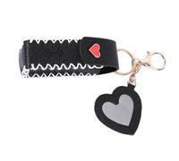 Pequeñas bolsas para pintalabios con llavero, elegante bolsa de almacenamiento para bálsamo labial, bolsas de almacenamiento para viajes y uso diario, soporte de bálsamo labial de moda, Black, Mass