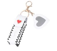 Pequeñas bolsas para pintalabios con llavero, elegante bolsa de almacenamiento para bálsamo labial, bolsas de almacenamiento para viajes y uso diario, soporte de bálsamo labial de moda, White, Mass