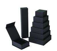 Pequeñas cajas de regalo con válvula magnética para bodas, cumpleaños, joyas, anillos, collares, embalaje de papel (negro, 9 x 7 x 3,2 cm