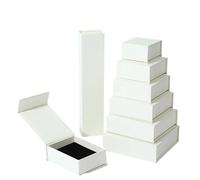 Pequeñas cajas de regalo con válvula magnética para bodas, cumpleaños, joyas, anillos, collares, embalaje de papel (beige, 9 x 7 x 3,2 cm