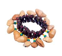 Pequeñas campanas de mano de cáscara de nuez relajantes, herramienta de enseñanza musical para niños y amantes de la música, madera de nogal y percusión de mano