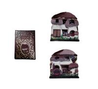 Pequeñas casas de libros a escala 1:12, decoración de libros en miniatura plegables con diorama oculto en el interior, pequeños libros realistas hechos a mano para casas de muñecas y estantería