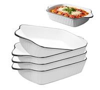 Pequeñas cazuelas de 26,5 cm, 4 unidades de cazuelas pequeñas, de cerámica, para lasaña, para horno, con asas, para horno, lasaña, tiramisú