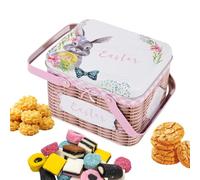 Pequeñas cestas para Pascua - Cesta fabricada en metal con tapa y asa - Recipientes para almacenar caramelos | Para de vacaciones para chocolates regalos para calcetines de la Befana para
