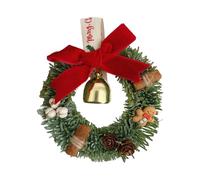 Pequeñas Coronas navideñas, Coronas de gabinete para Cocina,Corona Artificial vívida con Campana y Lazo | Decoraciones de Temporada de piñas con cordón para Puertas, Paredes, Ventanas y Coches