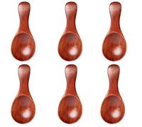 Pequeñas cucharas Madera,cucharillas,cucharillas café,cucharas Sal,Miel,azúcar,Mermelada,Mostaza,Especias,cucharas Madera para Cocina,Aceite Especias,Helado,Leche Polvo,6 pcs,Madera Oscura 8 x 3,6 cm