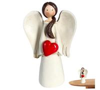 Pequeñas figuras de ángel, estatuas de ángeles de resina que sostienen el corazón, regalos de ángel de 4.7 pulgadas para mujeres, mamá, decoración de ángeles coleccionables para decoración de la mesa