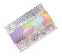 Pequeñas grapadoras imanes, clips de papel, cuadernos de dibujos animados, lápices, clips de carpeta, suministros escolares para niñas, carpeta multifuncional, grapadora, sacapuntas