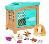 Little Live Pets La Sorpresa de mamá Mamá cobaya Suave e interactiva con caseta y 3 bebés Sorpresa. Más de 20 Sonidos y reacciones. Pilas Incluidas. A Partir de 4 años.