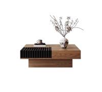 Pequeñas Mesas auxiliares Mesa de centro moderna Mesa de café de nogal negro, madera maciza, sala de estar, almacenamiento, mesa de centro cuadrada para un pequeño apartamento Mesas de salón