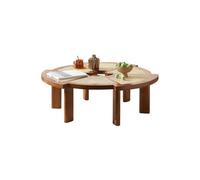 Pequeñas Mesas auxiliares Mesa de centro moderna Mesa de centro redonda simple de ratán, mesa de té redonda de madera para el hogar, mesa auxiliar, mesa de centro estilo retro wabi-sabi Mesas de café