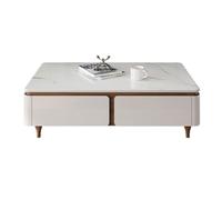 Pequeñas mesas auxiliares para el dormitorio Estante de roca de lujo ligero, estante multicapa de madera maciza, moderna mesa de café, apartamento pequeño, simple sala de estar cuadrada Mesa de café