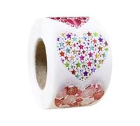 Pequeñas pegatinas cardíacas 500pcs - Etiquetas de rollo de desplazamiento cardíaco versátil para álbumes de recortes, embalaje | Coloridas pegatinas de etiqueta de tarjetas, regalo, aula,