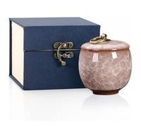 Pequeñas urnas conmemorativas de cerámica para cenizas para humanos o mascotas: 90,1 cm³, mini urnas funerarias para compartir con exquisita caja (blanco)