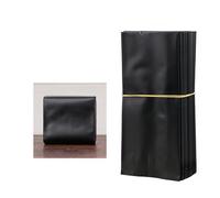Pequeño 10-15g 55x130x25mm Bolsa de sellado térmico de papel de aluminio con parte superior abierta Bolsas gruesas de champú para té, café, chocolate, azúcar, miel, negro mate, 50 piezas