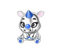 Pequeño abalorio de rinoceronte, abalorio para pulsera, collar de pulsera Pandora compatible con